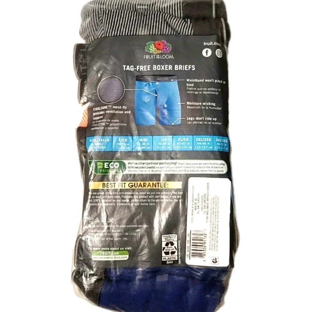 Fruit of the Loom 6pk Men's 2XL EverSoft CoolZone Boxer Briefs Moisture-Wicking